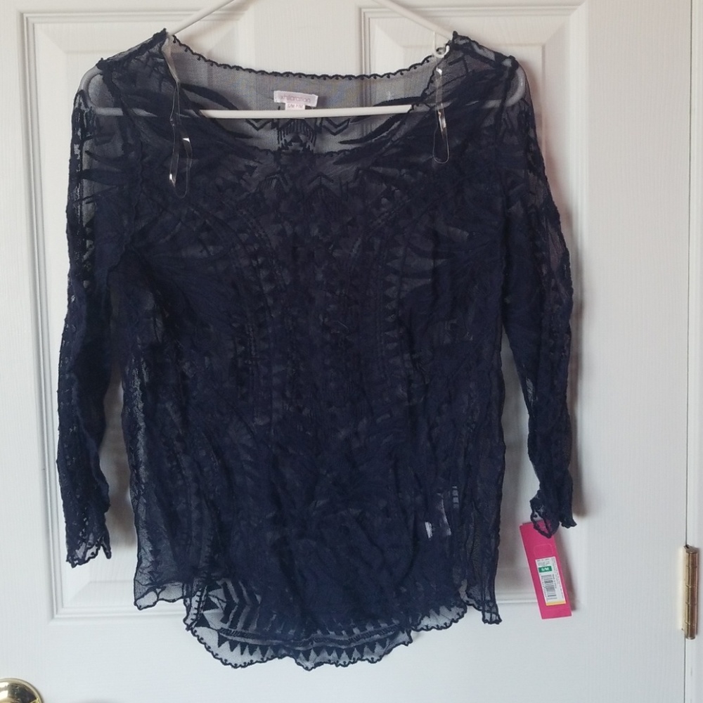 Transparent tribal pattern blouse